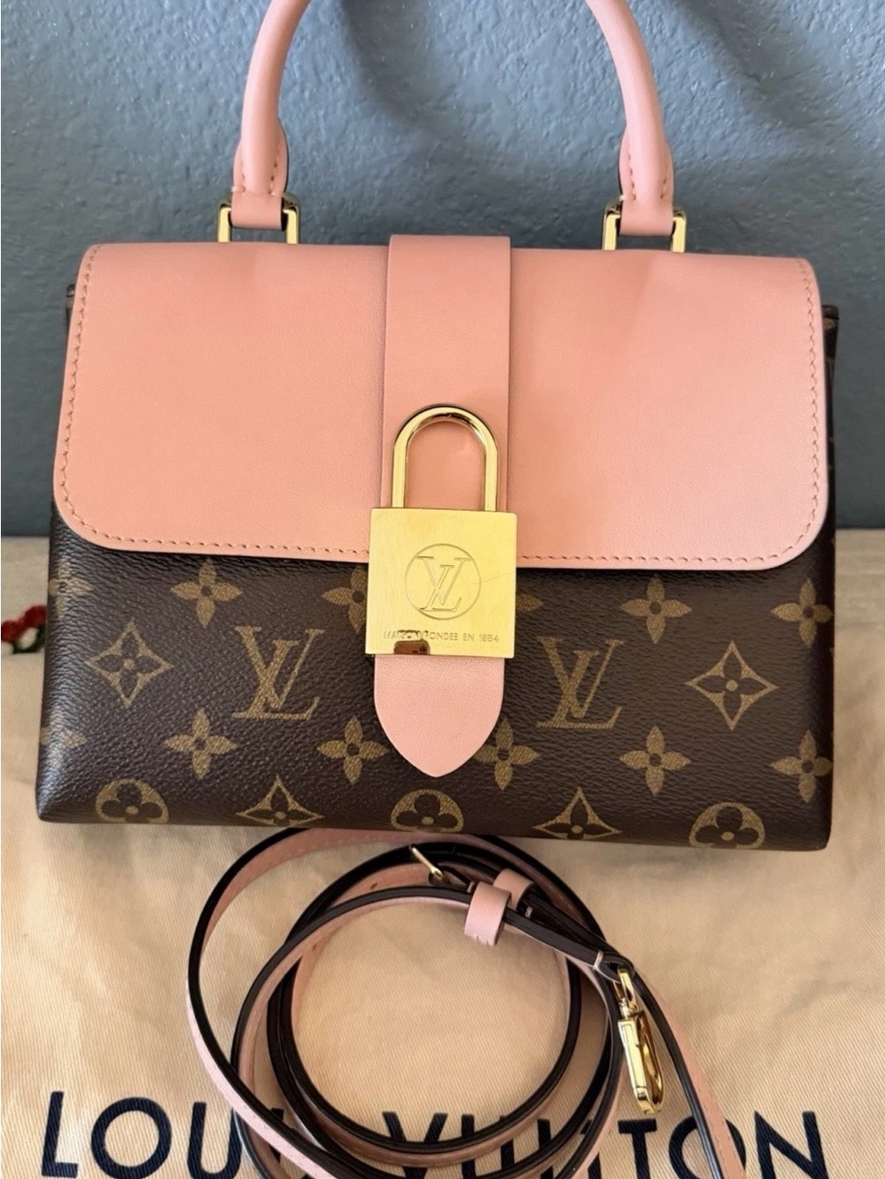 Louis Vuitton Pink and Monogram Lock Top-Handle Satchel